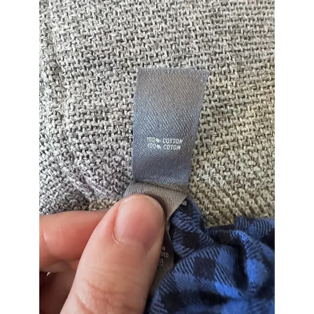 Aerie womens size‎ medium long blue gingham pajama pants with a striped cuff